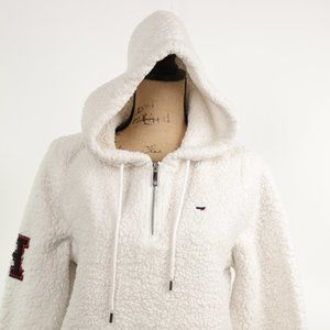 Tommy Hilfiger Fuzzy White Hoodie Size 